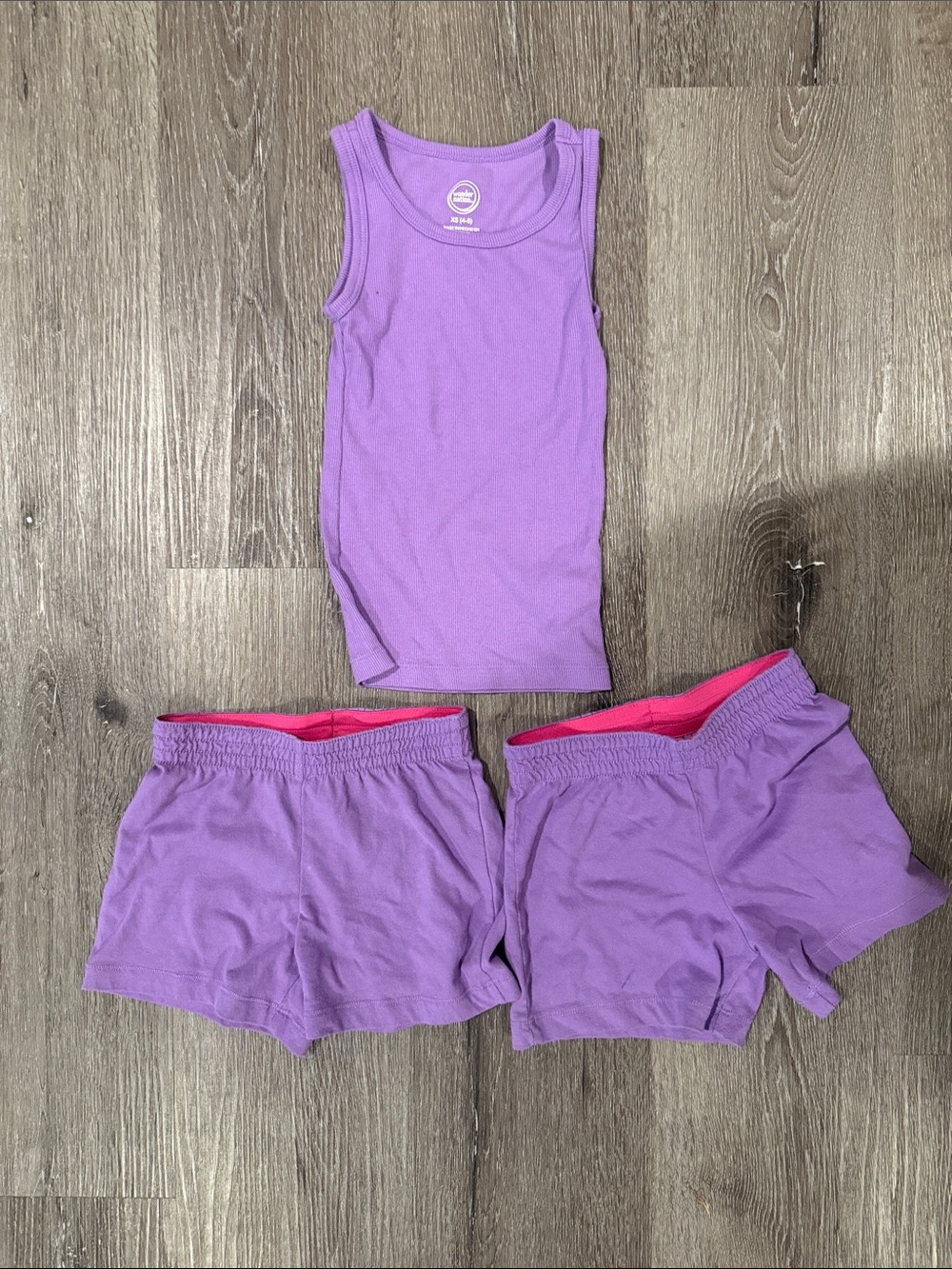 wonder nation Purple Ribbed Tank Top
